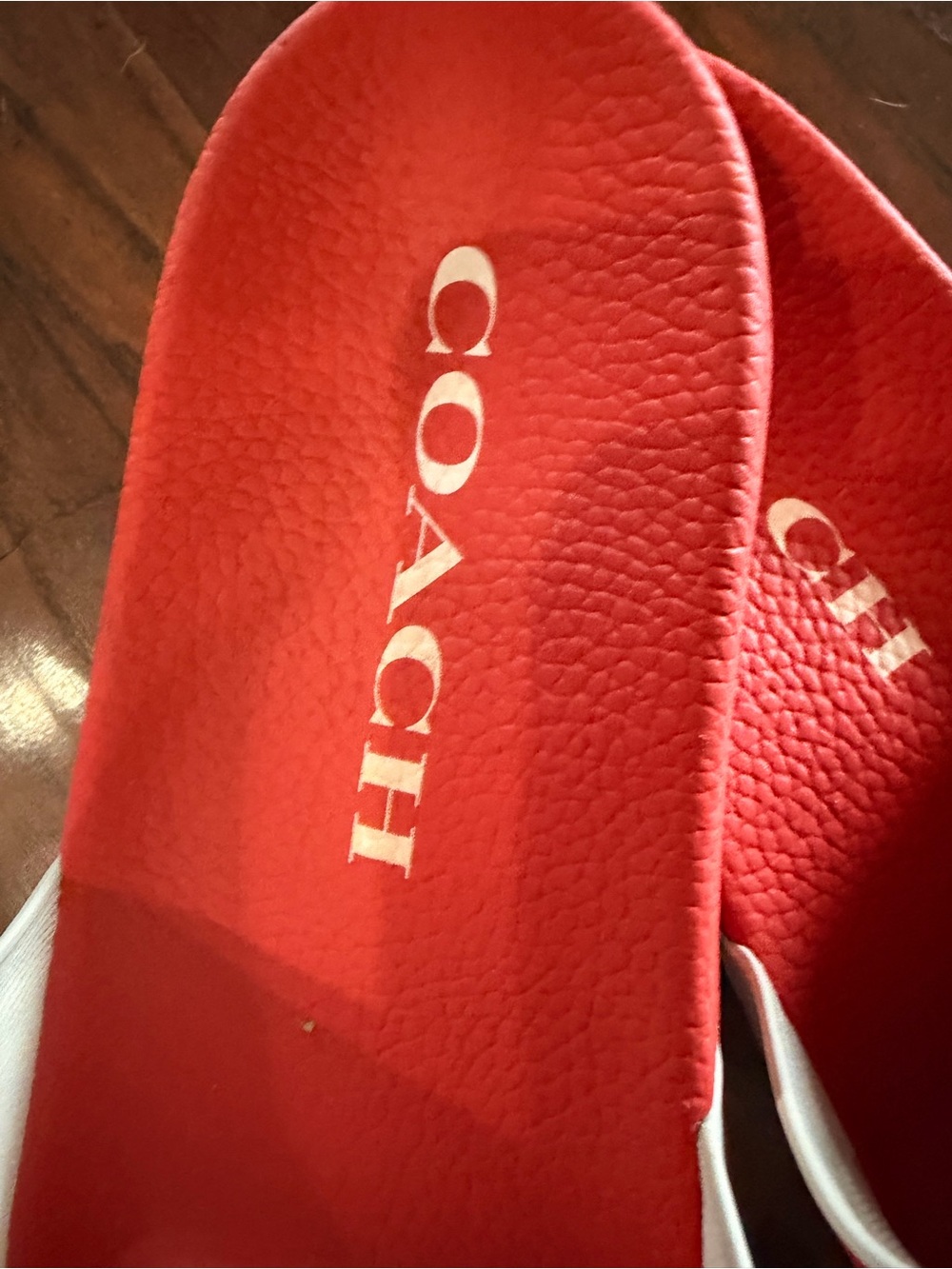 Coach Red Heart Print Slide Sandals - Picture 3 of 4